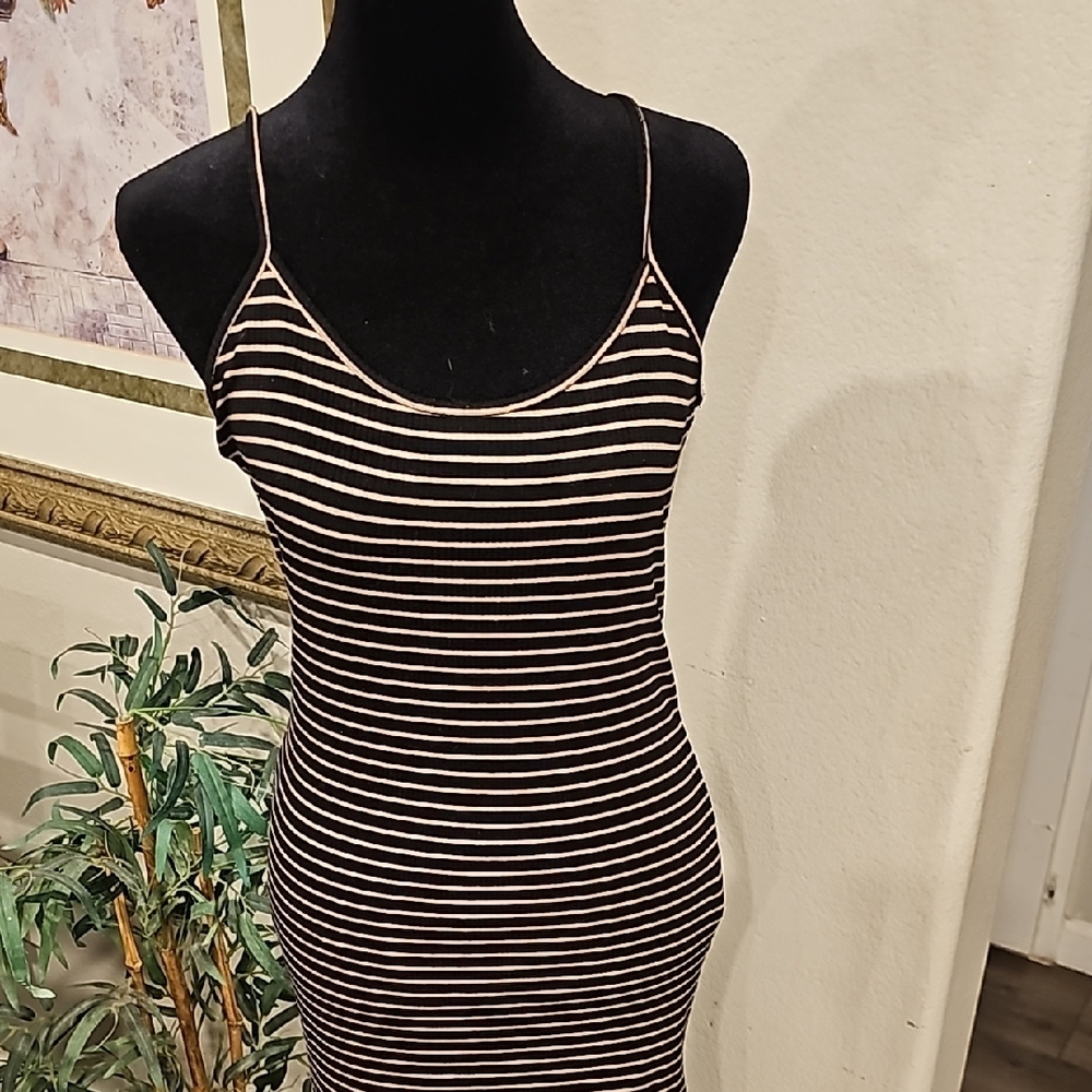 Striped Black and White Bodycon Dress